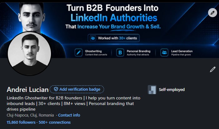LinkedIn Profile — 15.9K followers, 8M+ views